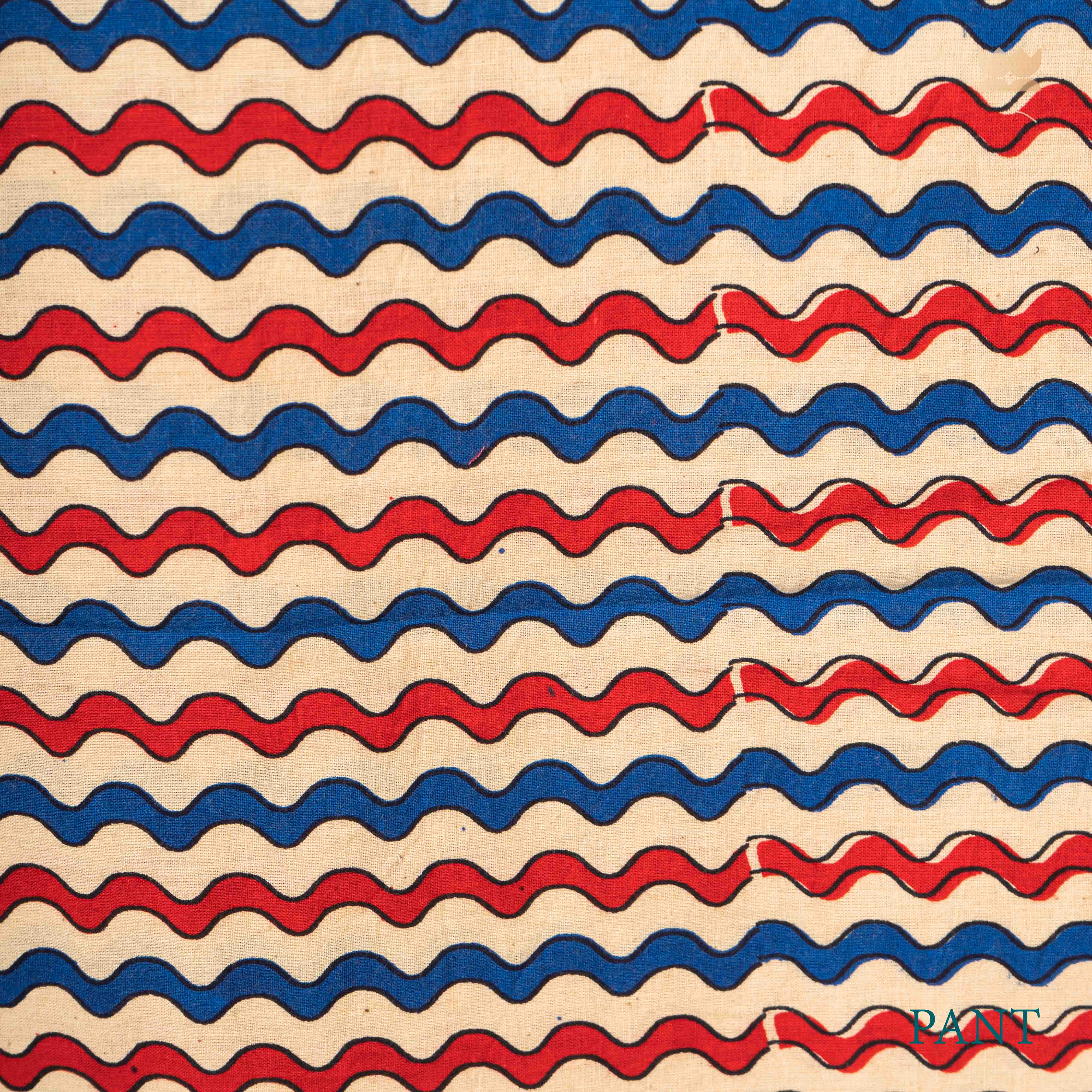 Ajrakh Cotton Suit Set - Beige & Red