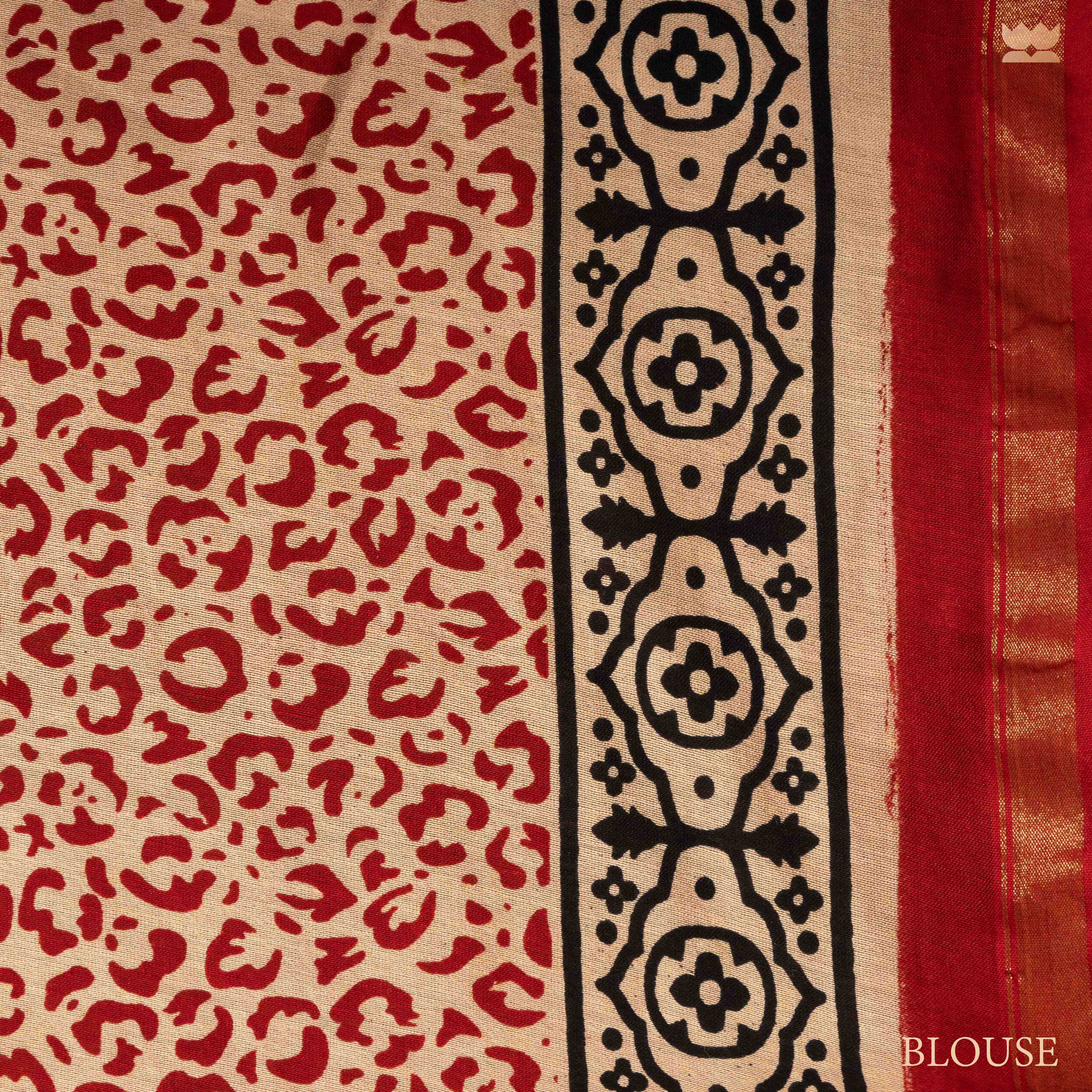 Bagru Sandy Glow Chanderi Cotton