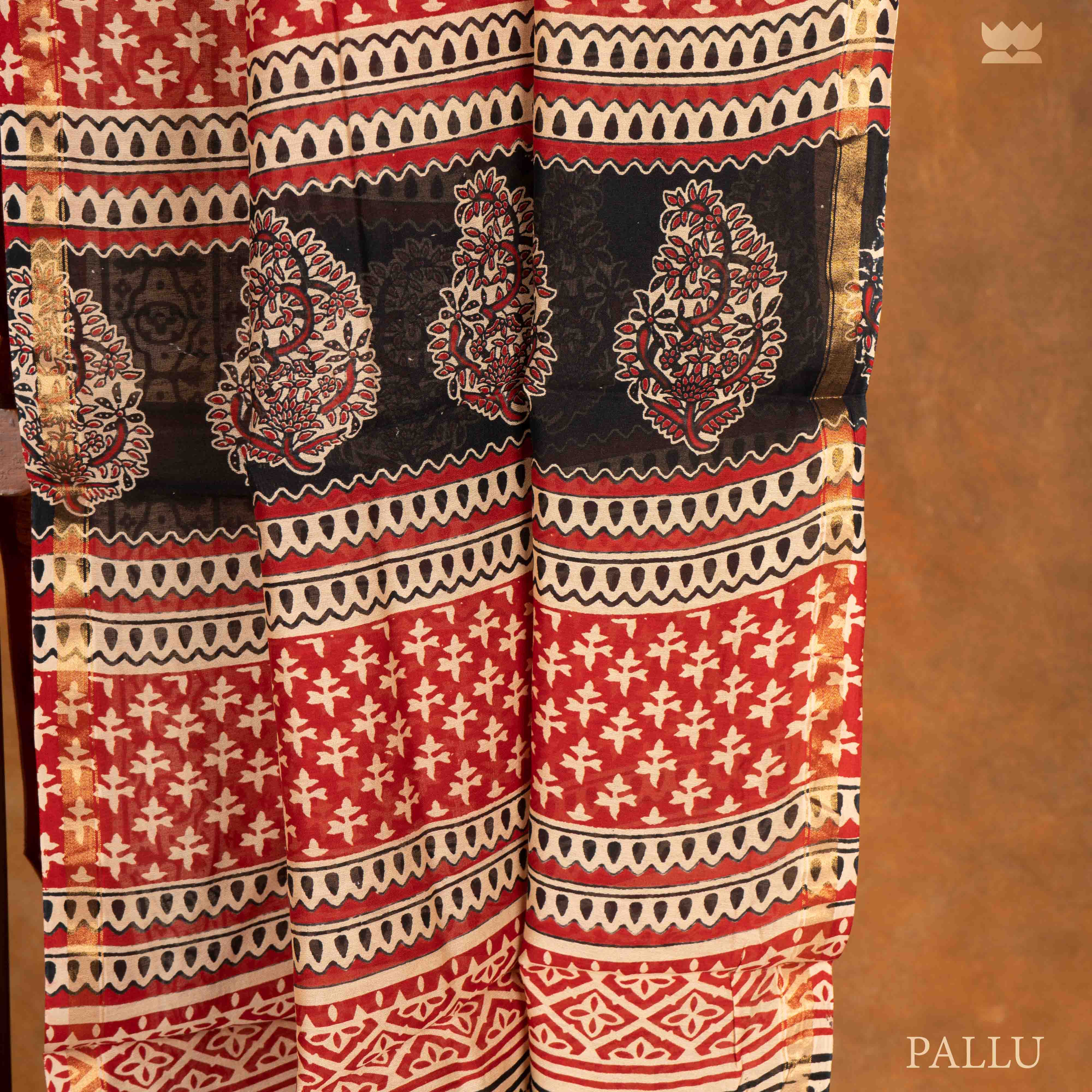 Bagru Sandy Glow Chanderi Cotton