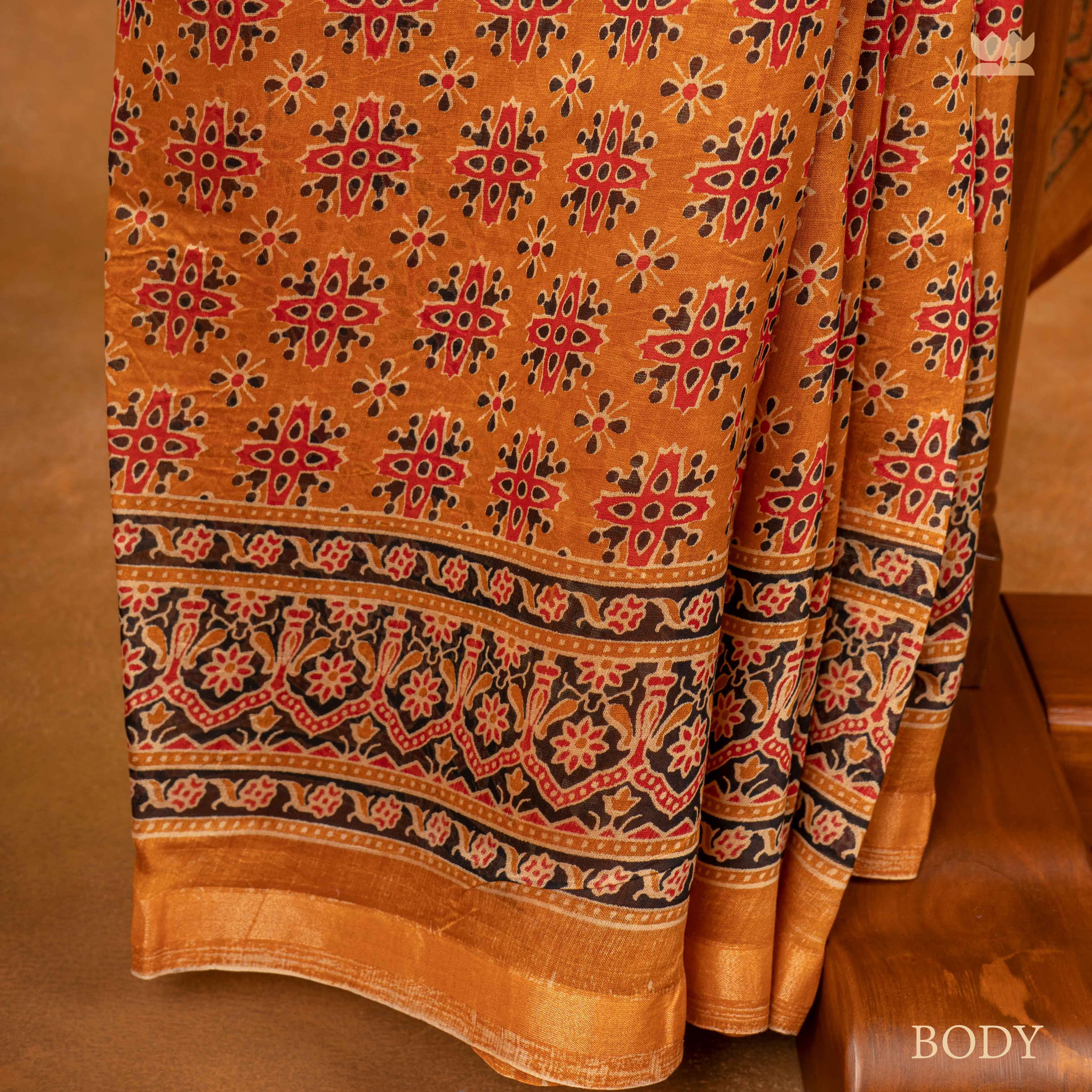 Ajrakh Mystic Vibes Chanderi Cotton Sarees