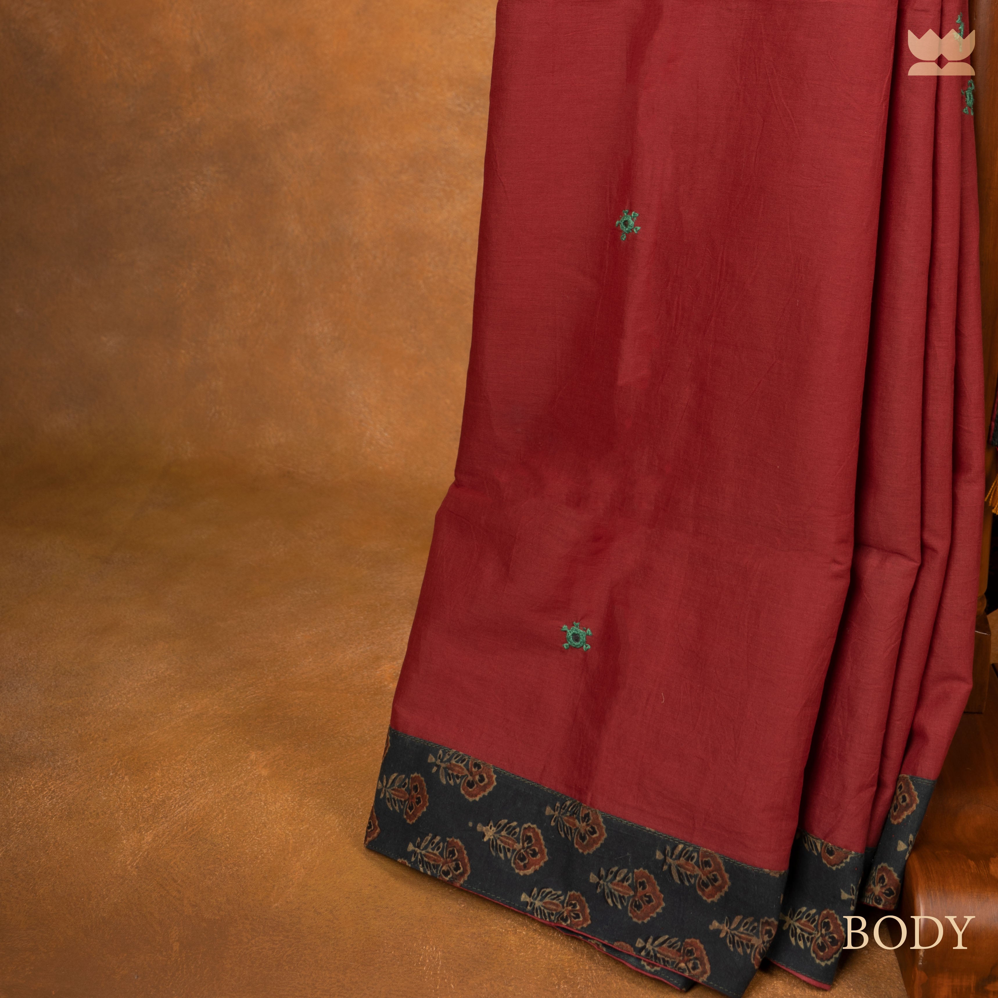 Khwab Ajrakh Patchwork Saree