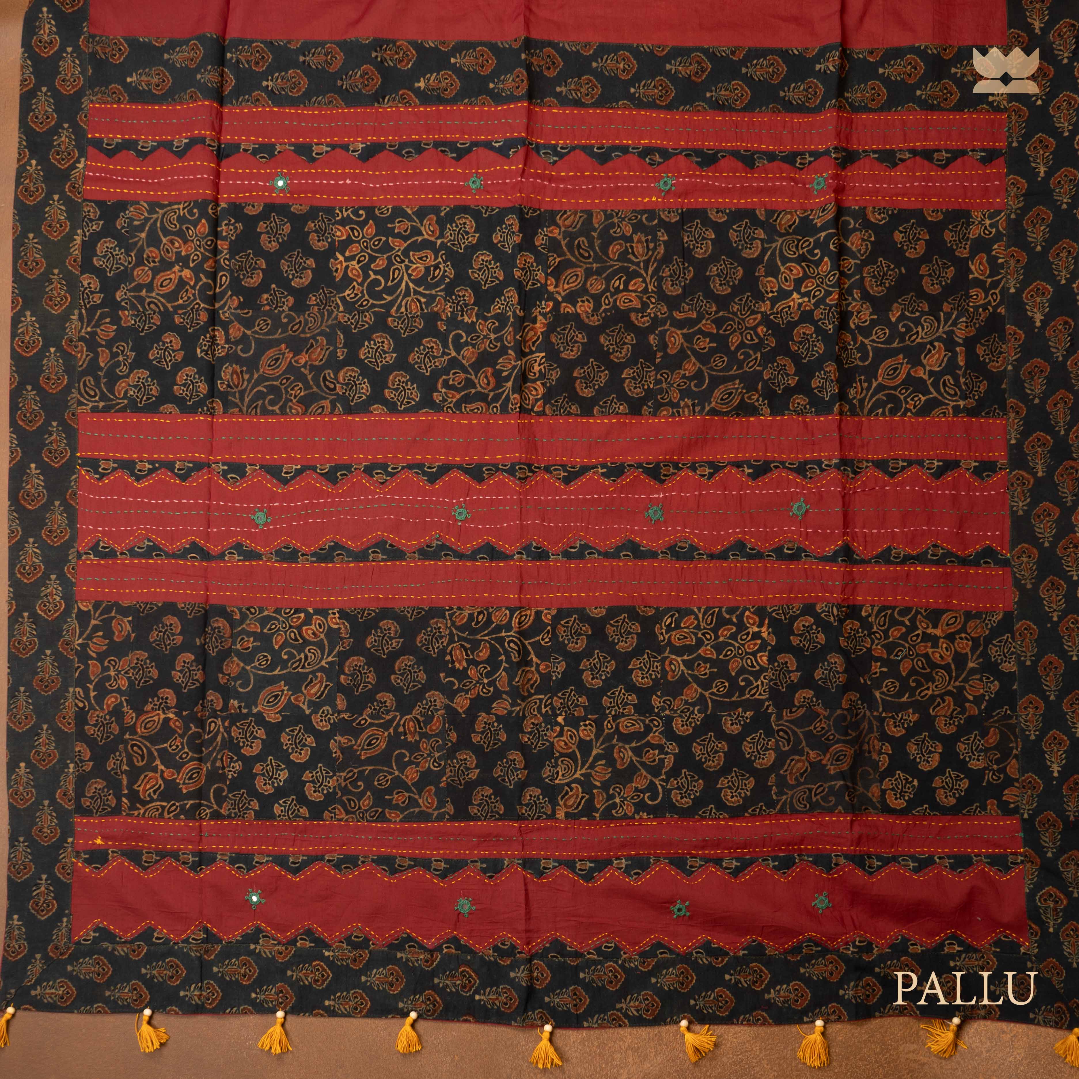 Khwab Ajrakh Patchwork Saree