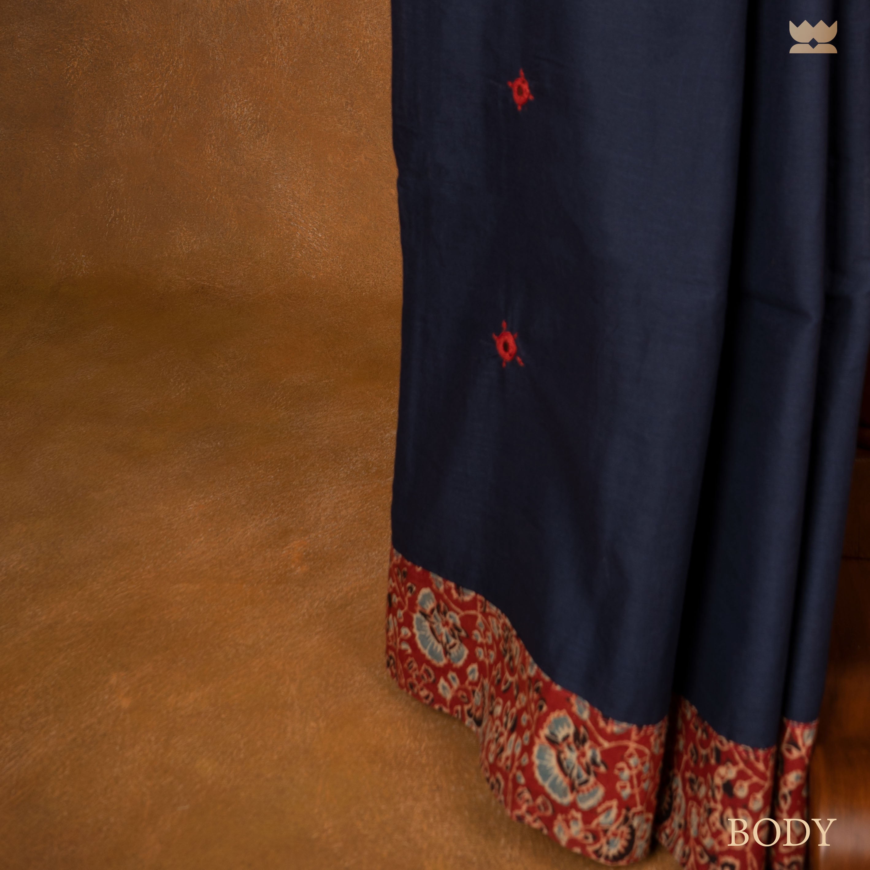 Meera Ajrakh Patchwork Saree