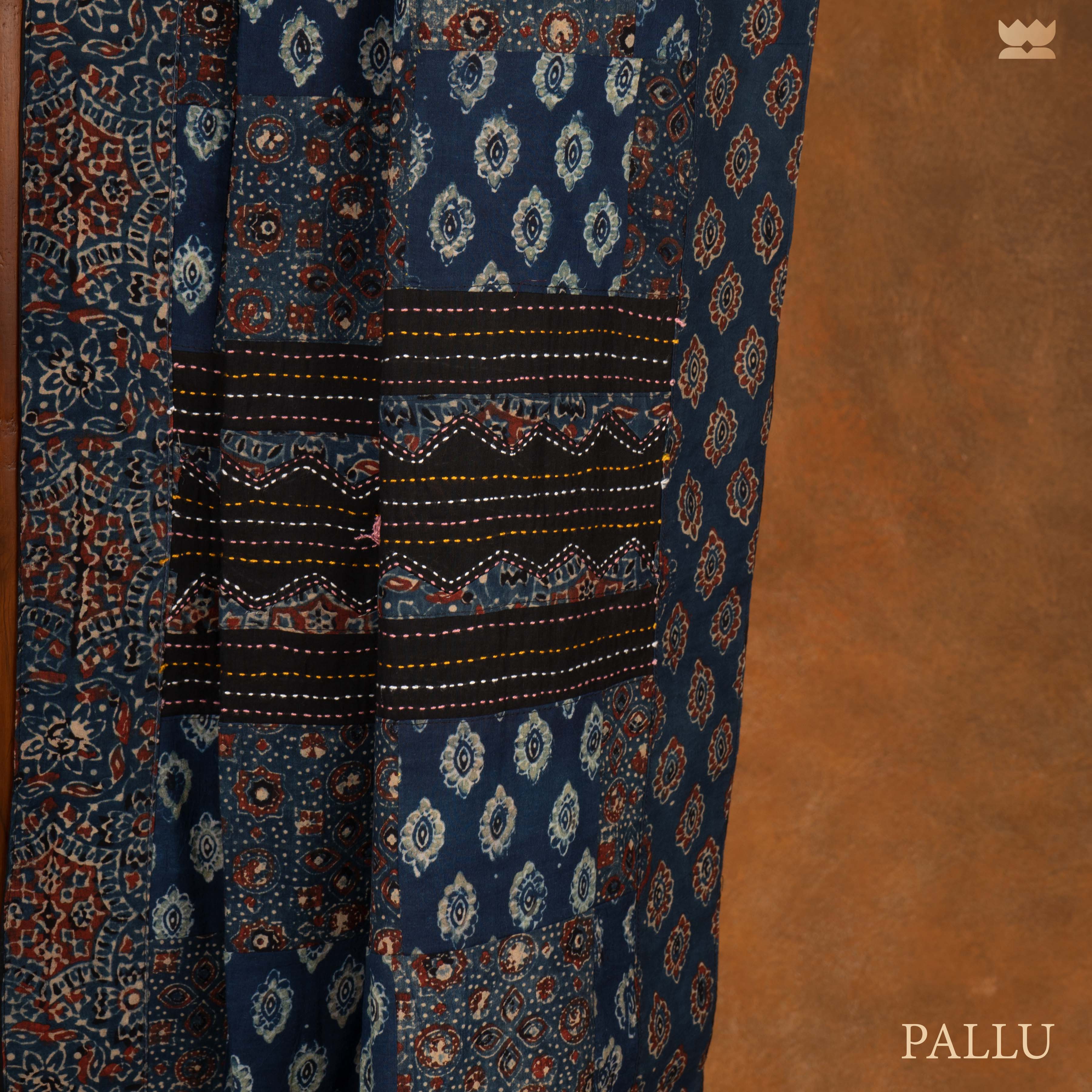 Raahi Ajrakh Patchwork Saree