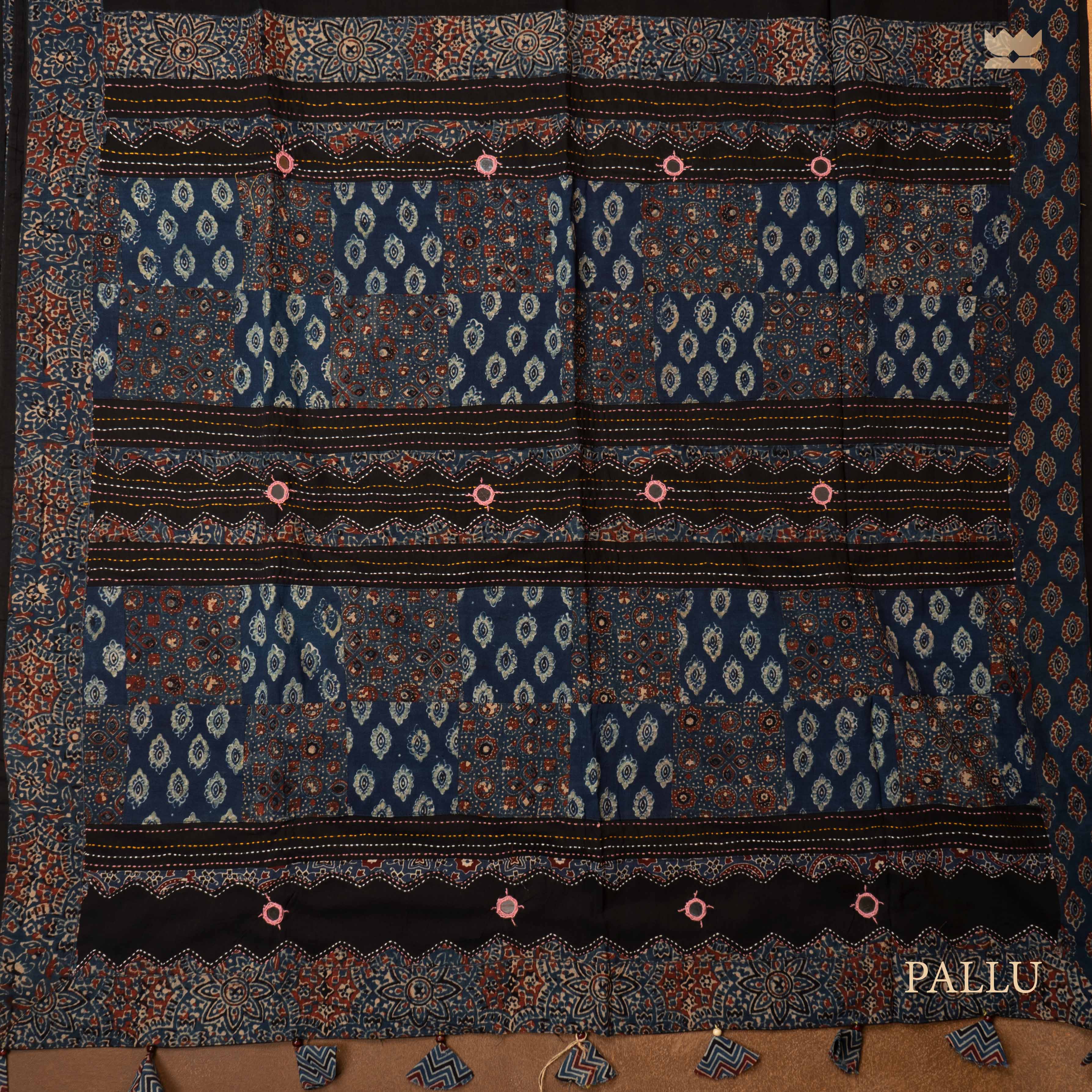 Raahi Ajrakh Patchwork Saree