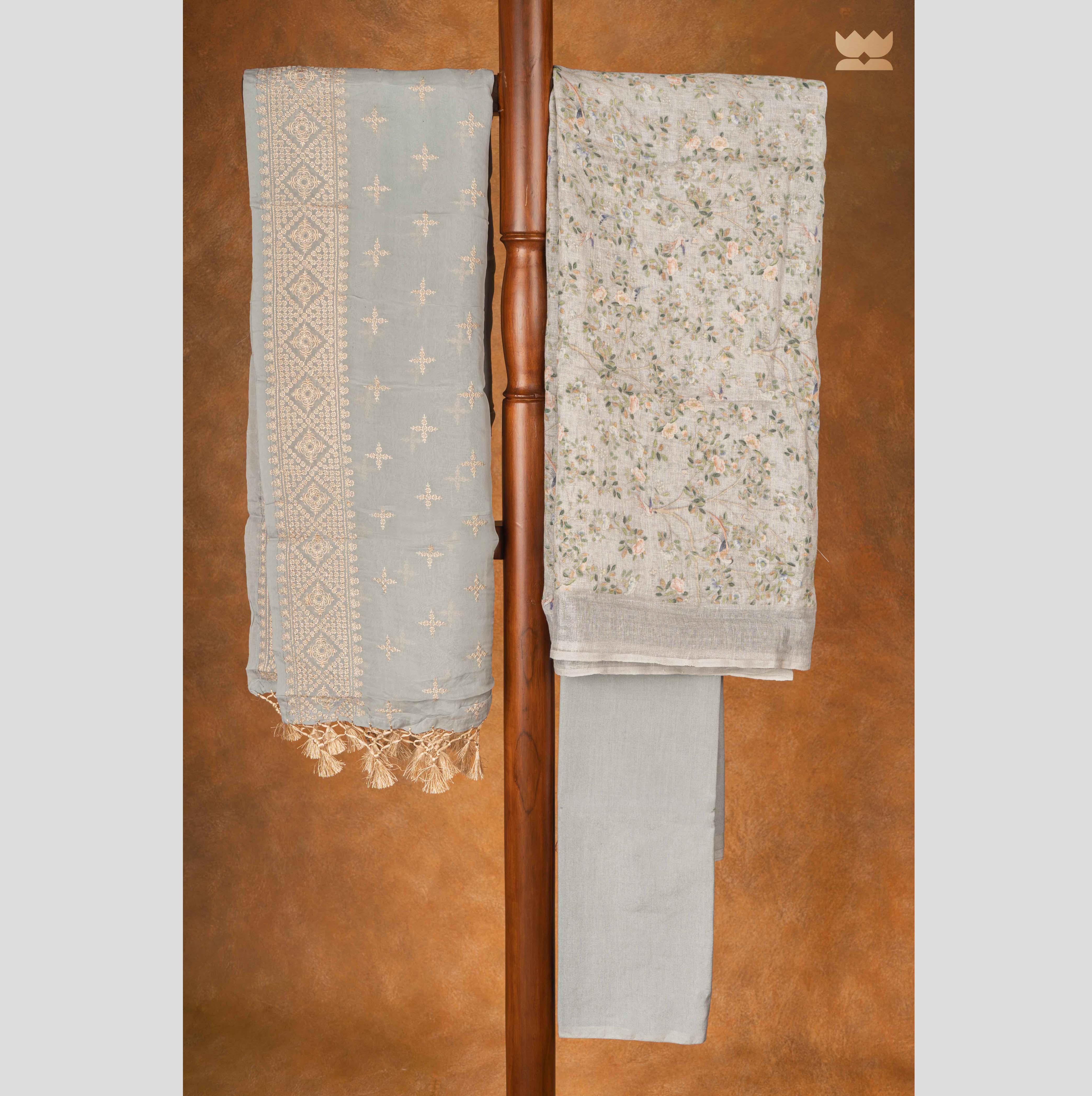 Floral Hues Linen Suit Set