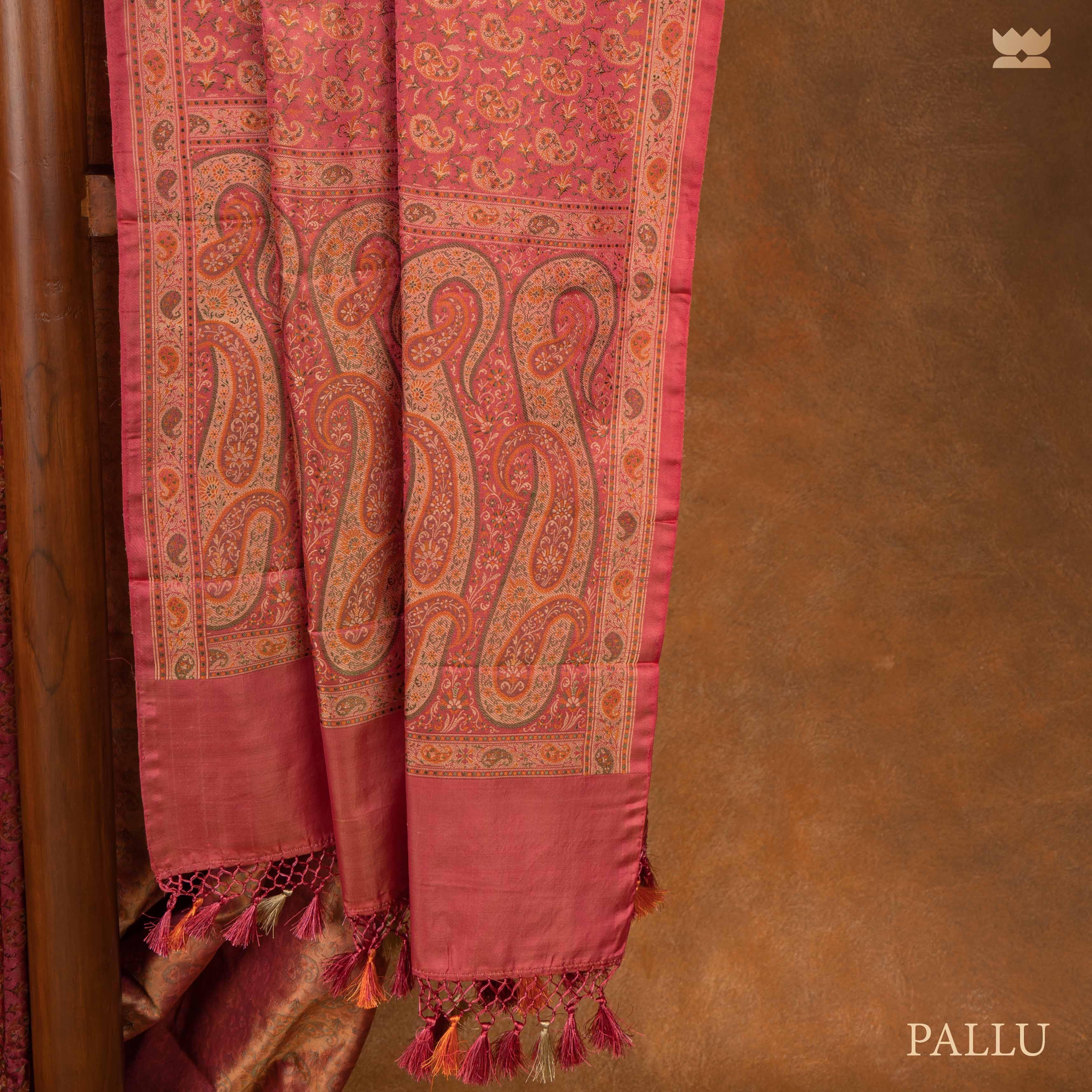 Gulabi Usha Tanchoi Banarasi Silk Saree