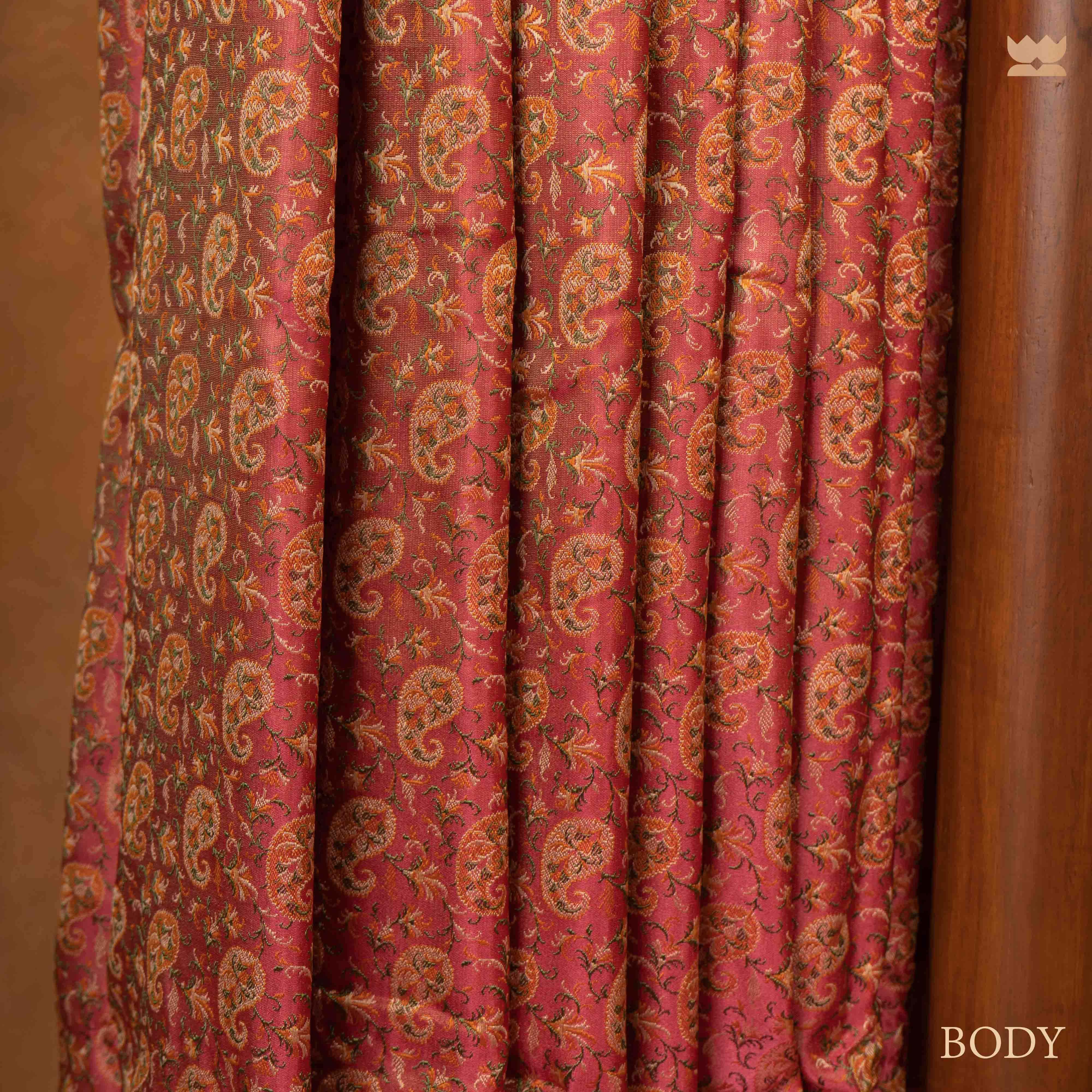 Gulabi Usha Tanchoi Banarasi Silk Saree