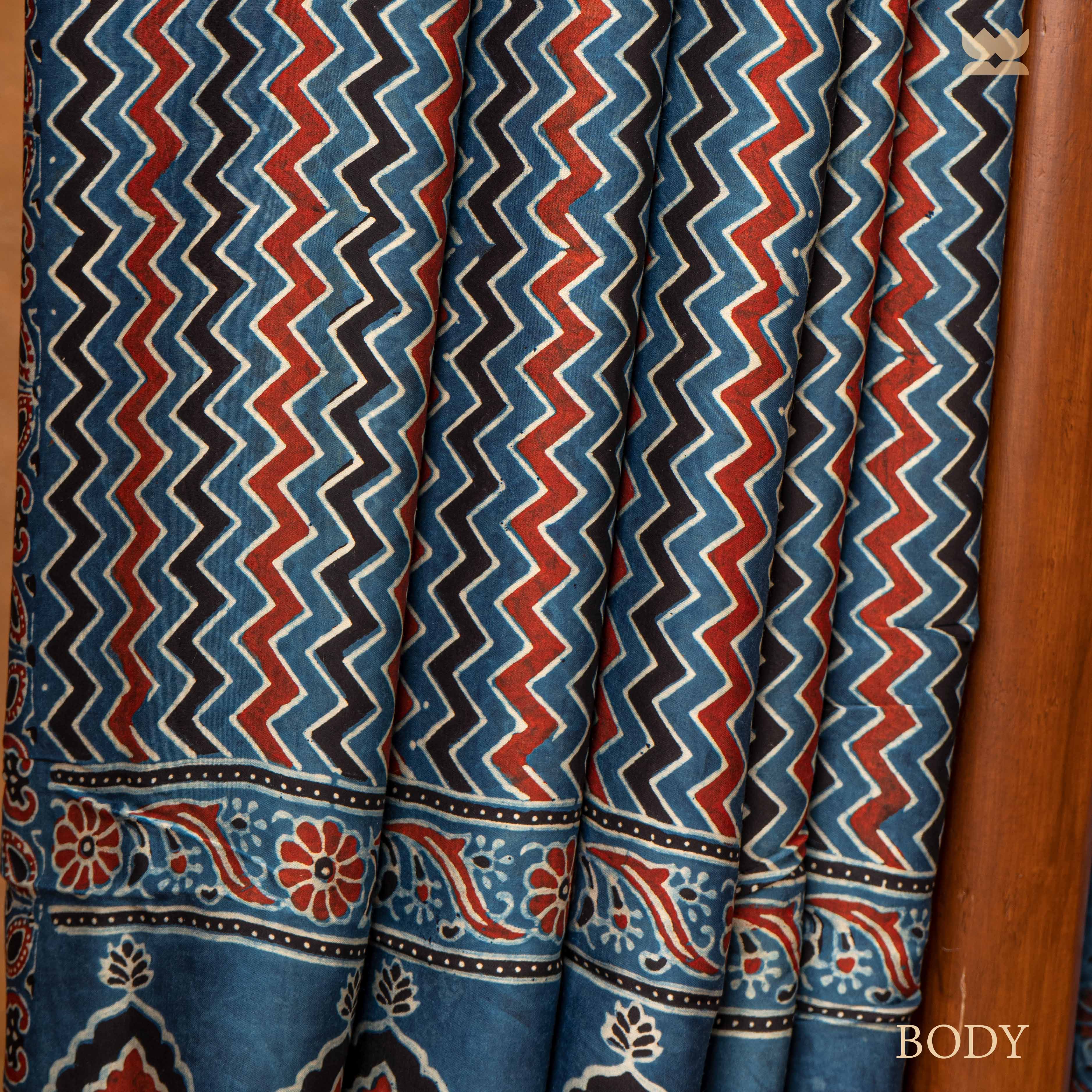 Neelambari Ajrakh Modal Silk