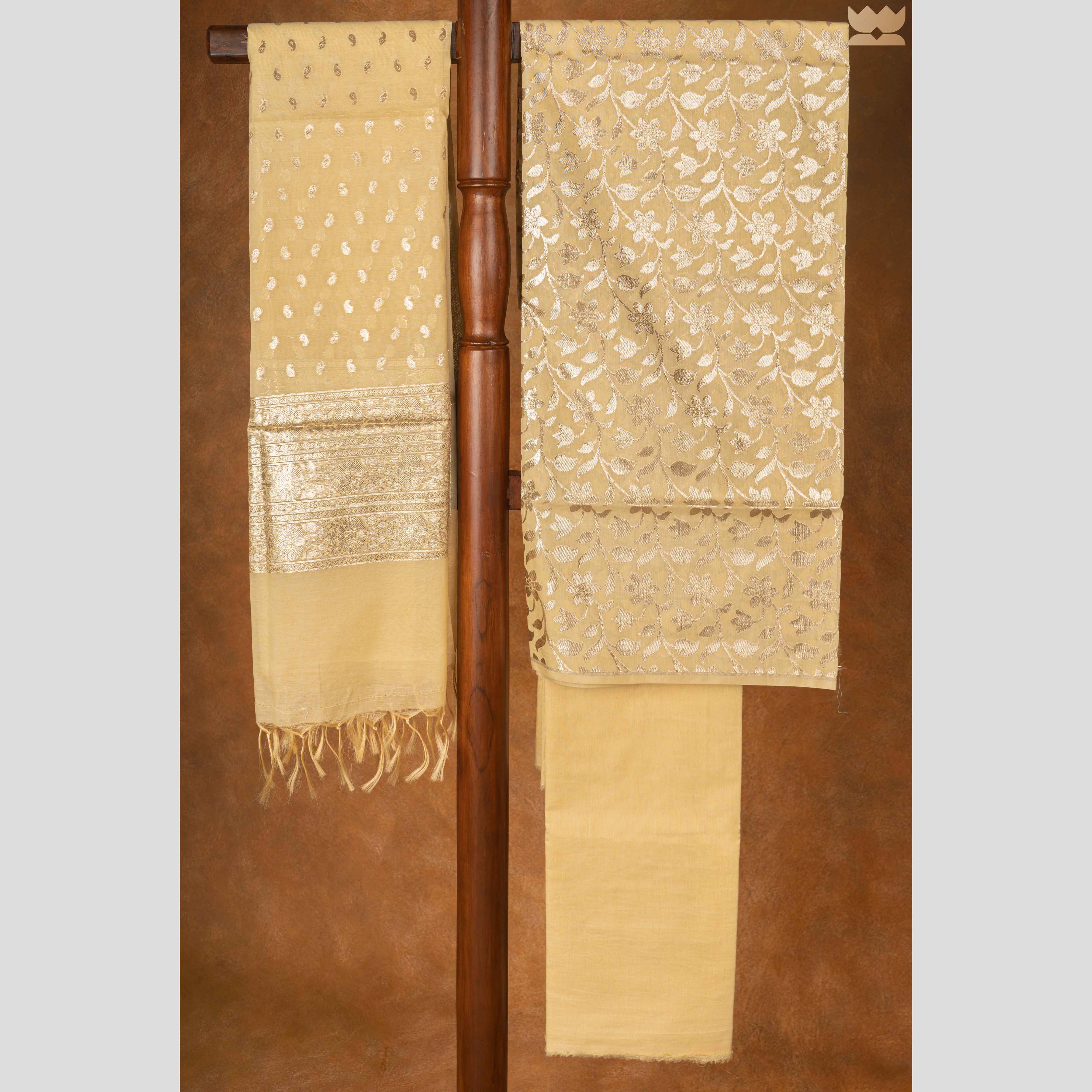 Yellow Unstitched Art Silk Suit