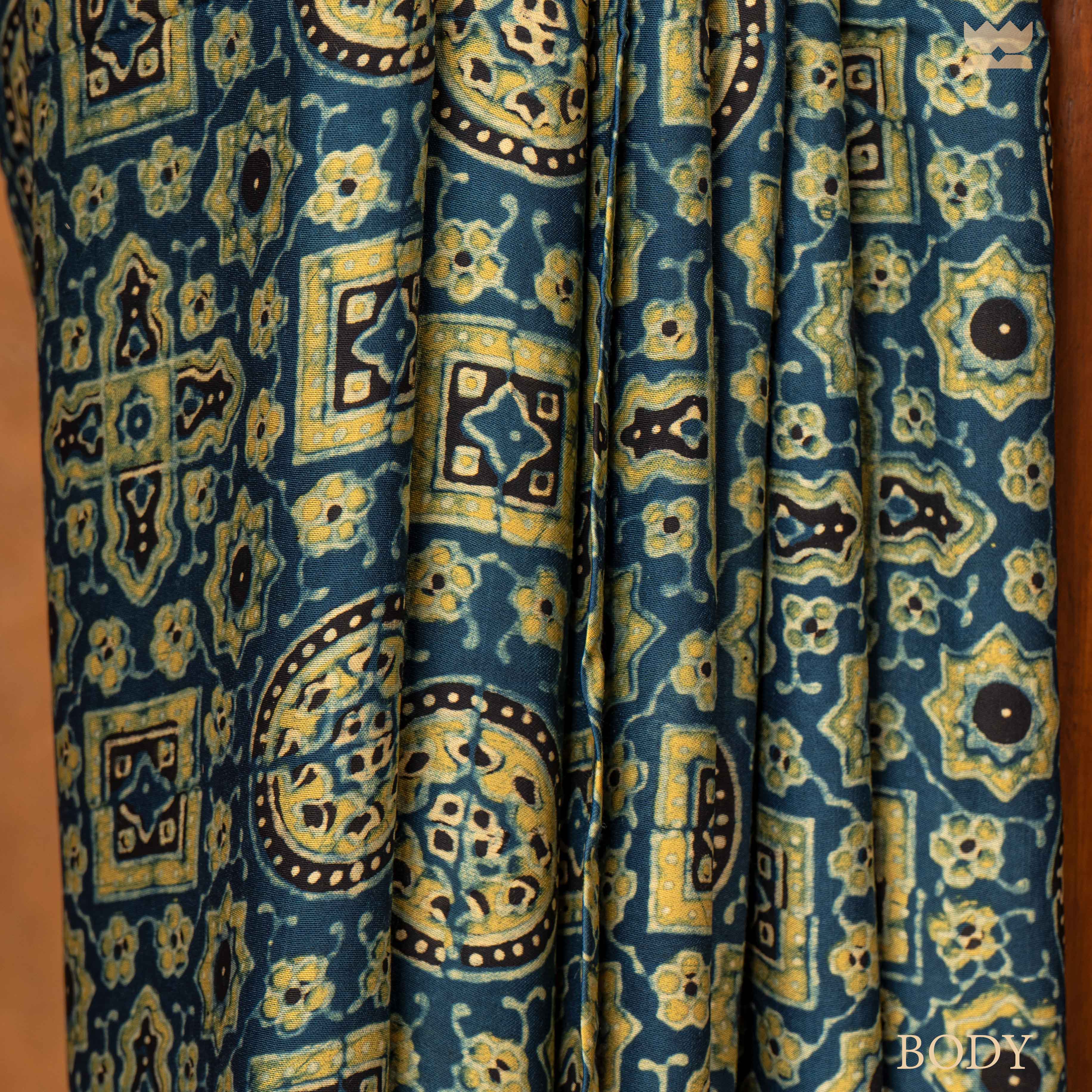 Ajrakh Silk Aurora Modal Silk Sarees