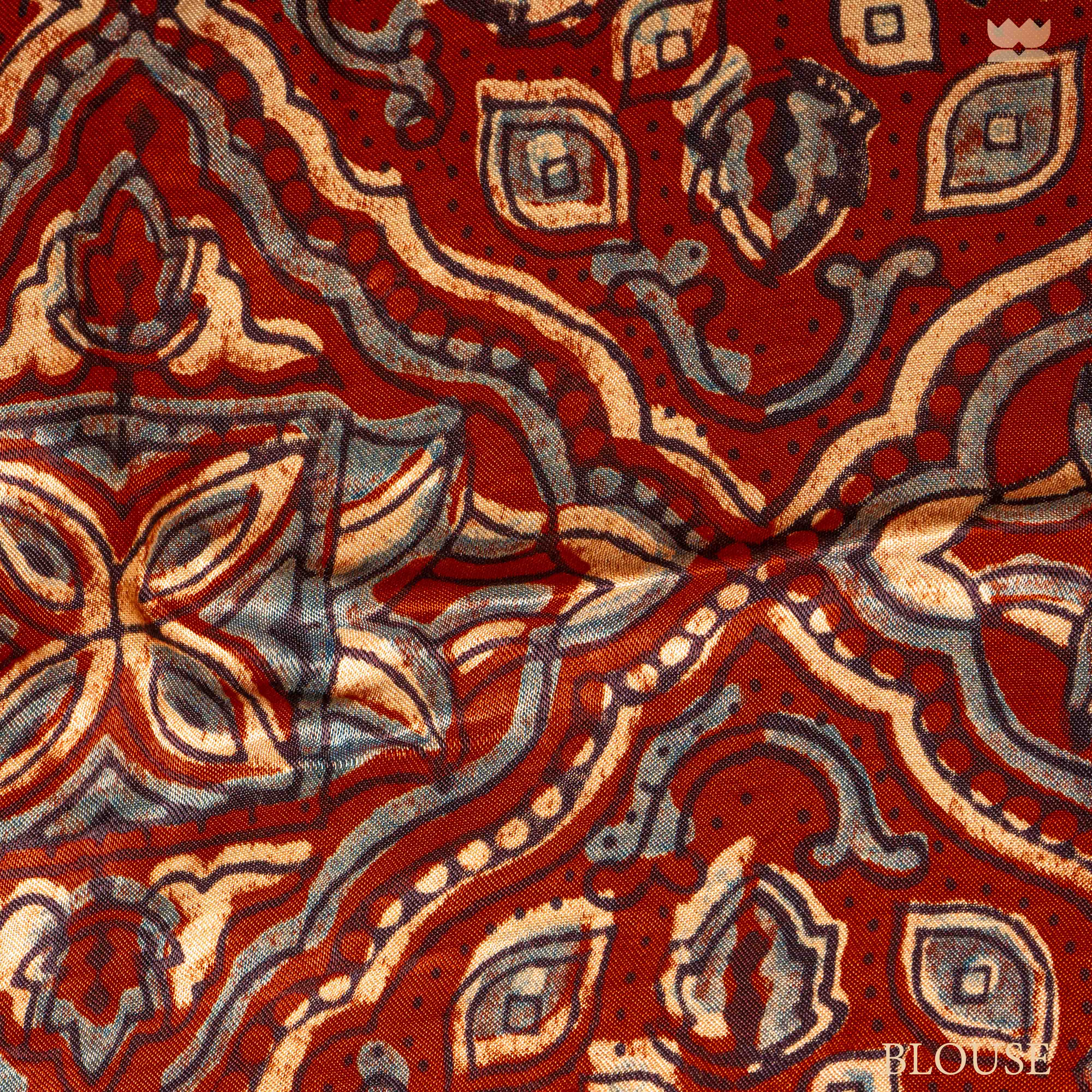 Ajrakh Rustic Shimmer Modal Silk Sarees