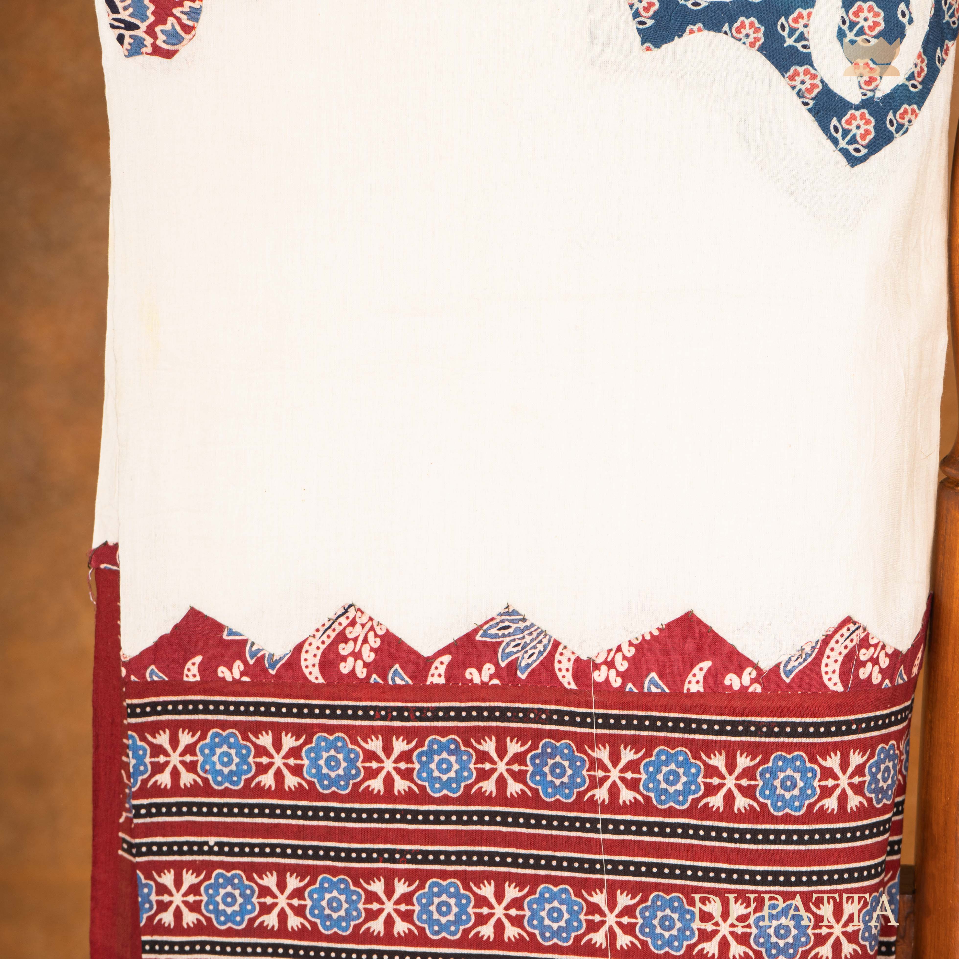 Ajrakh Cotton Suit Set - Navy Blue