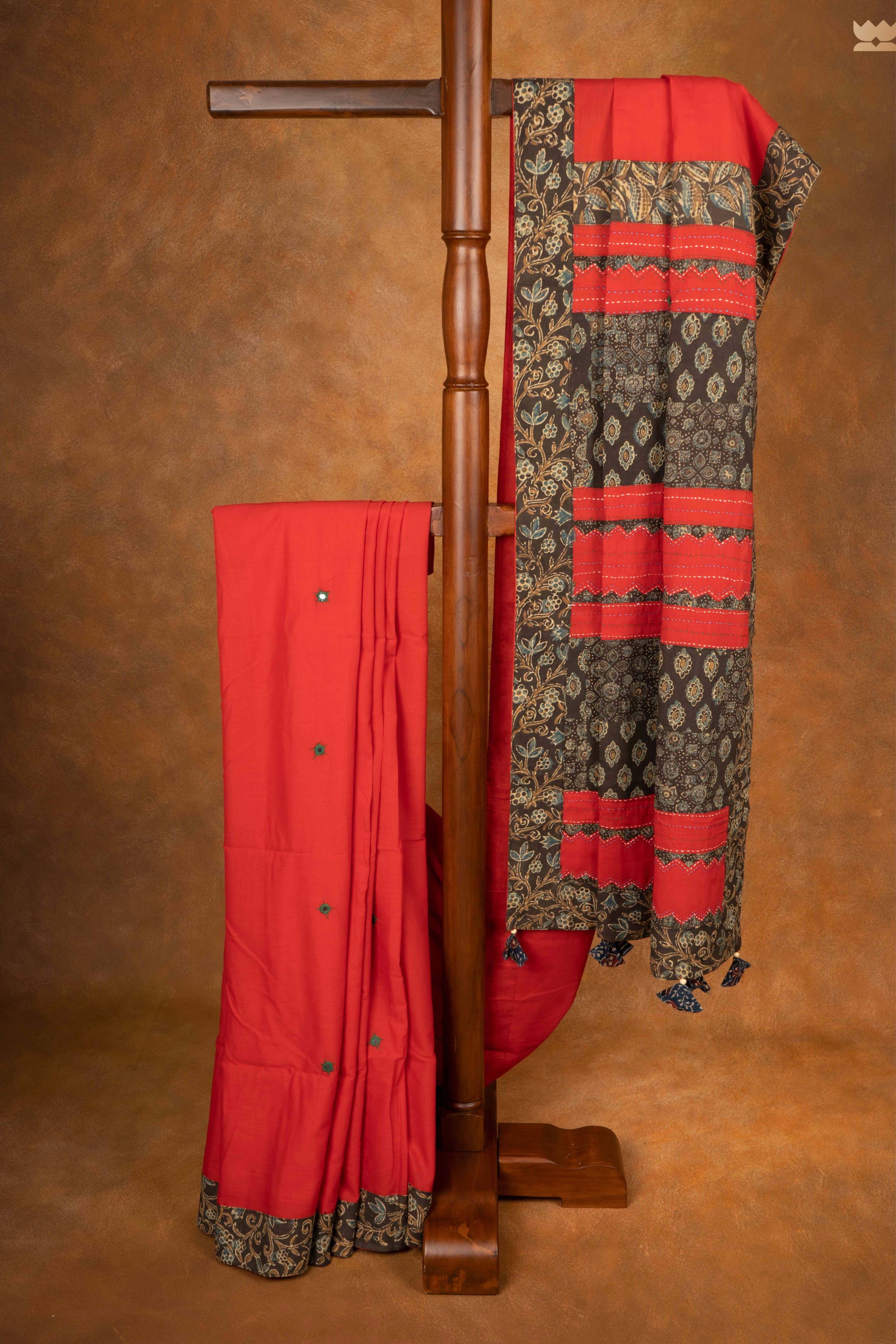 Banjaran Ajrakh Patchwork Saree