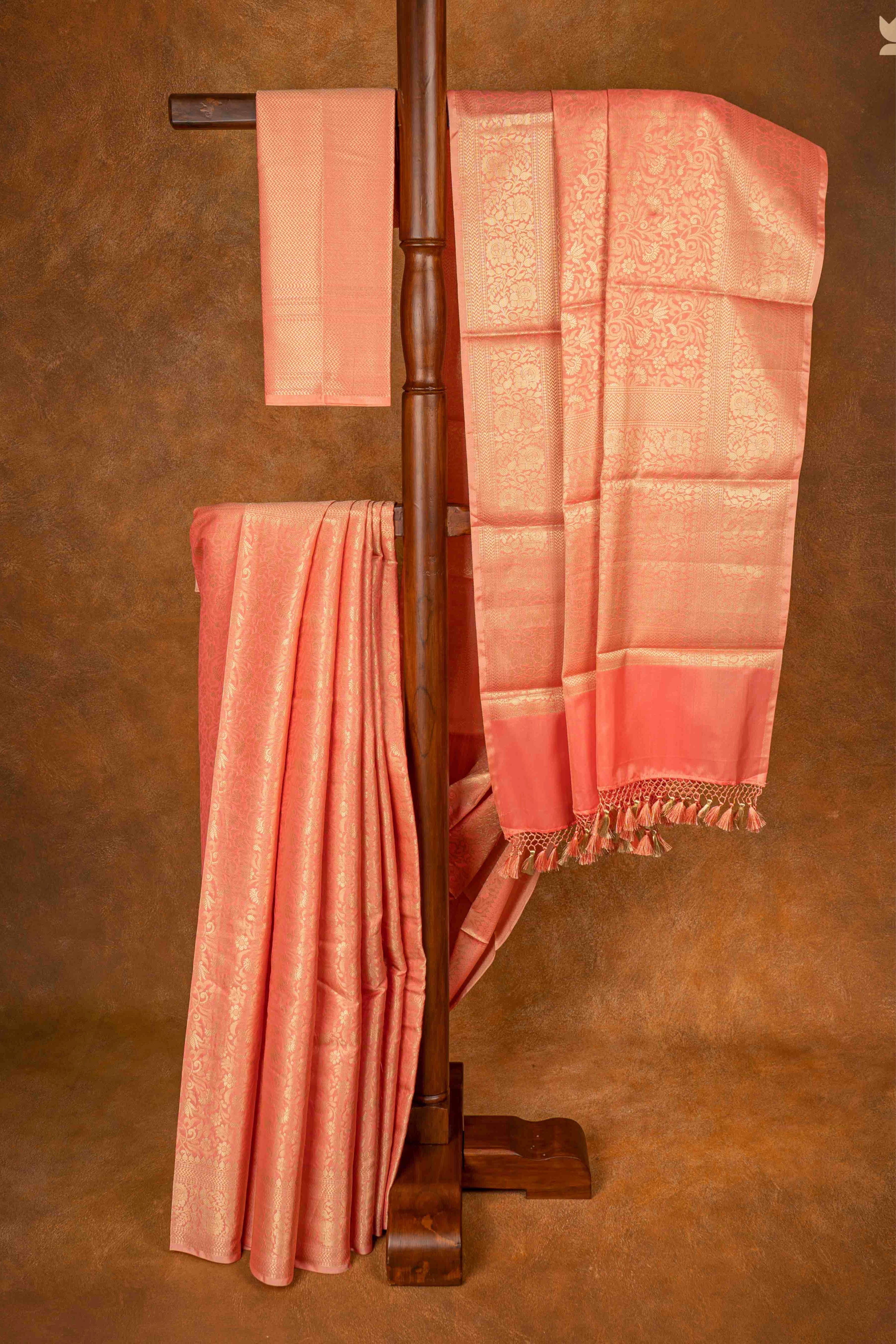 Peach Banarasi Art Silk