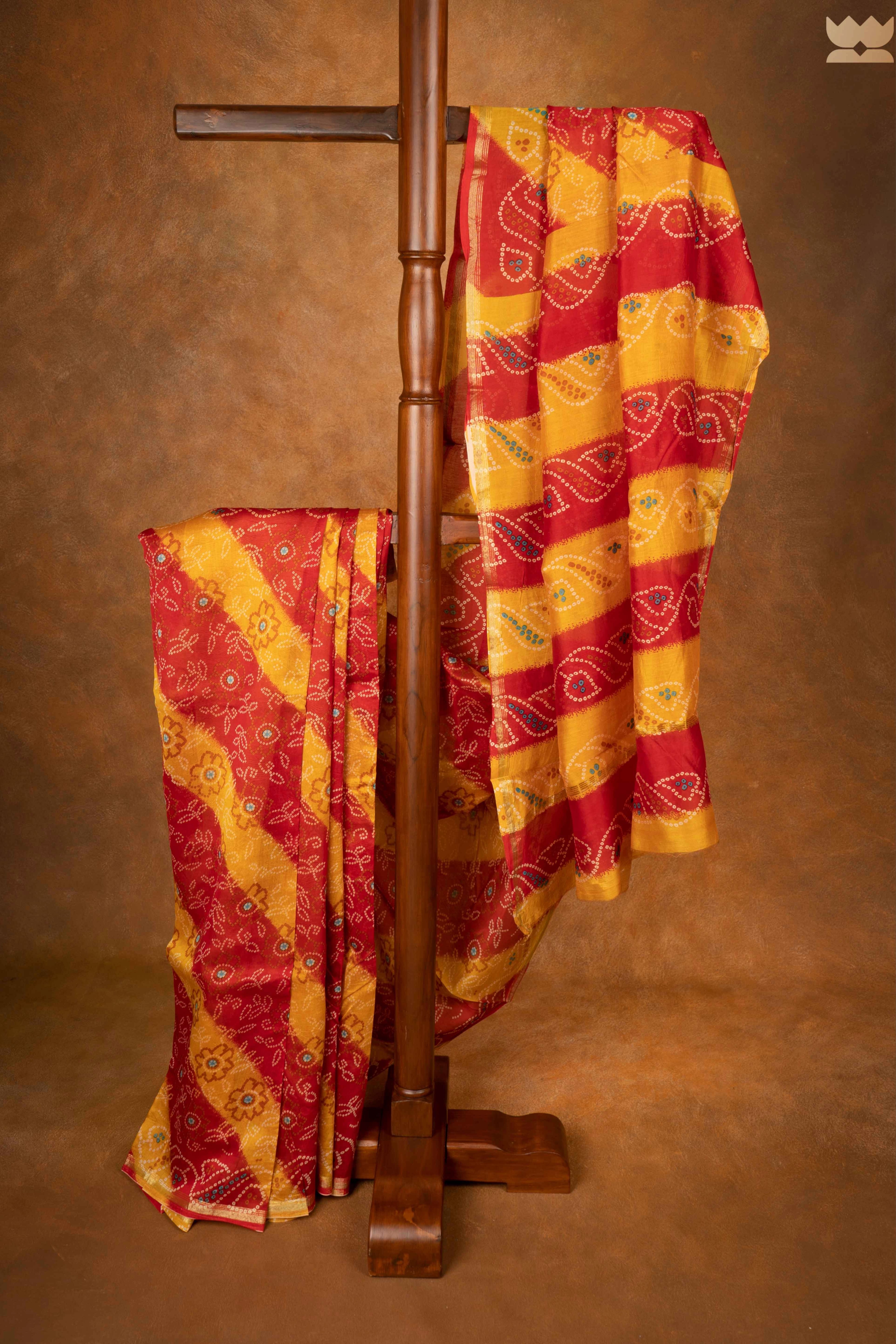 Leheriya Warm Drape Chanderi Cotton