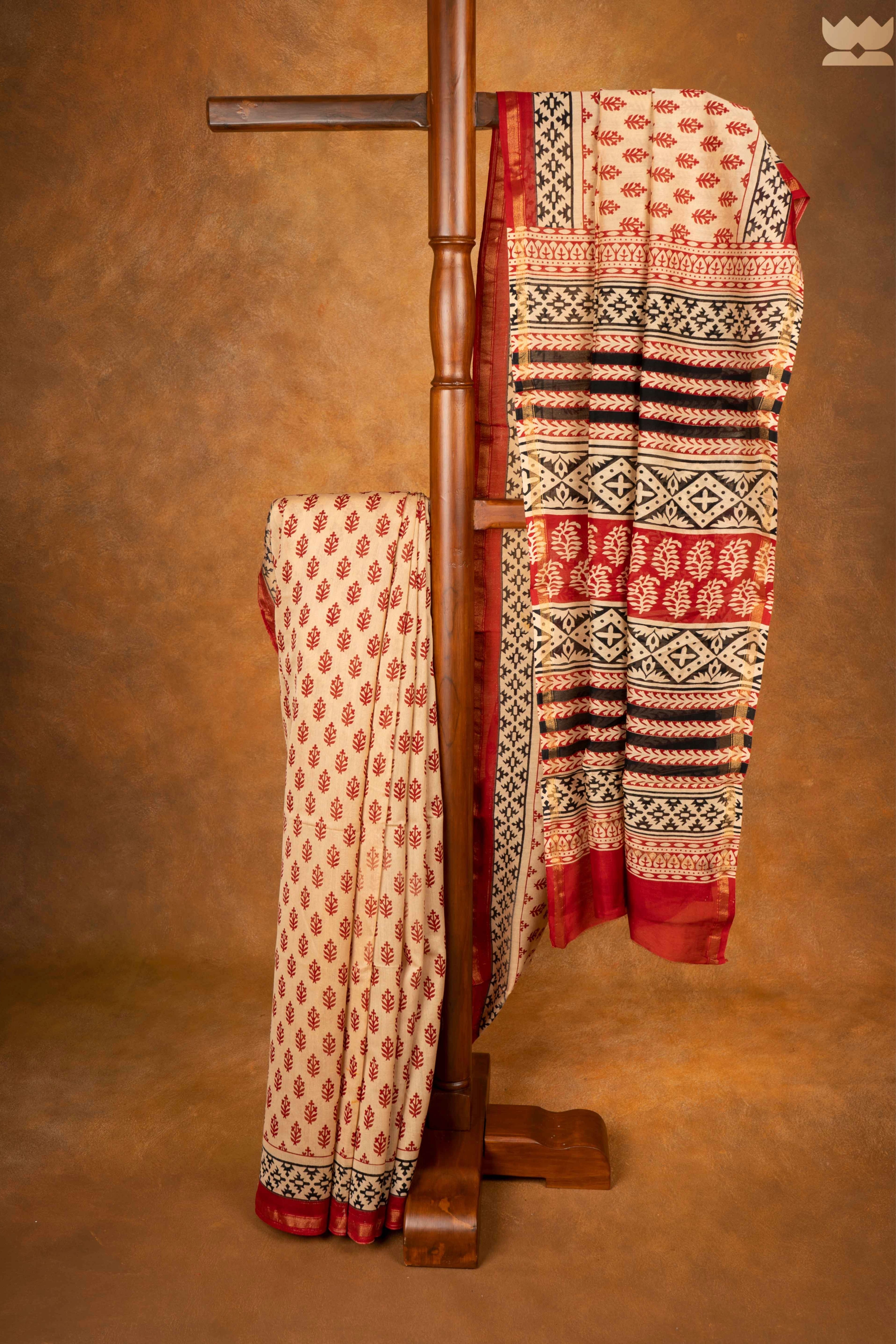 Bagru Dusky Vibe Chanderi Cotton