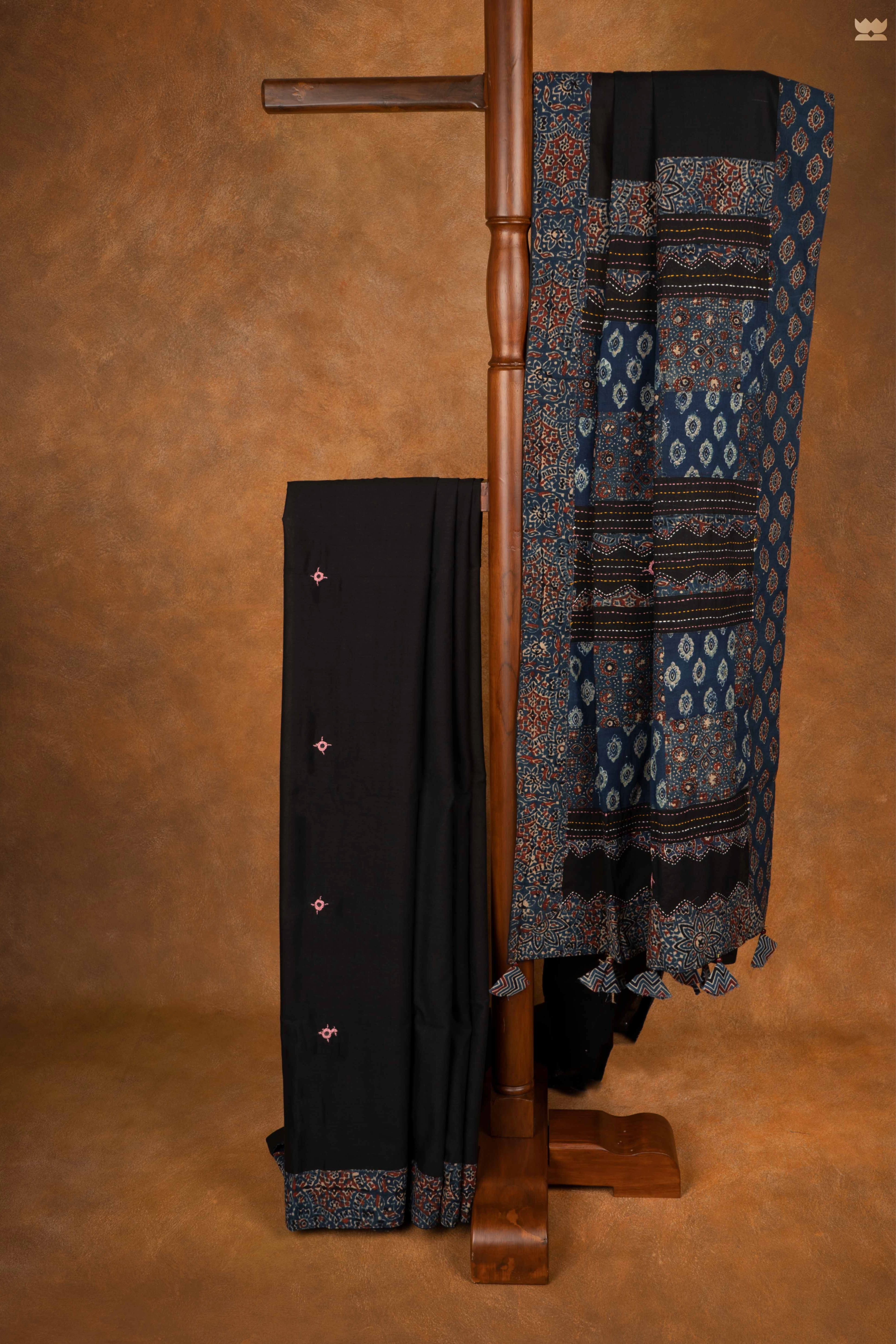 Raahi Ajrakh Patchwork Saree