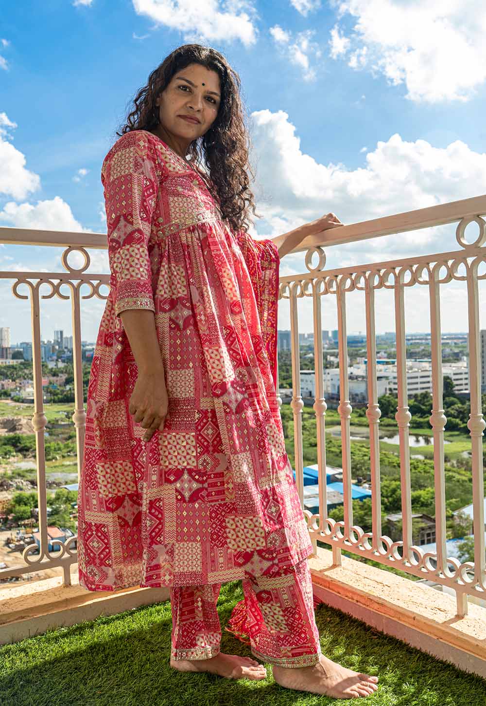 Crimson Bloom Patch Alia Suit