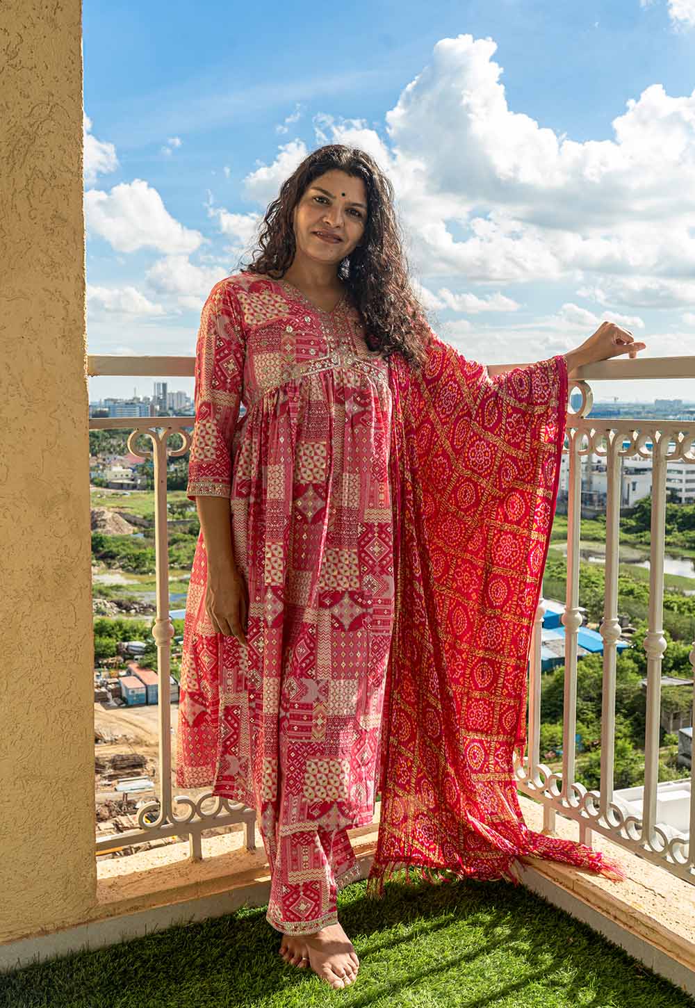 Crimson Bloom Patch Alia Suit