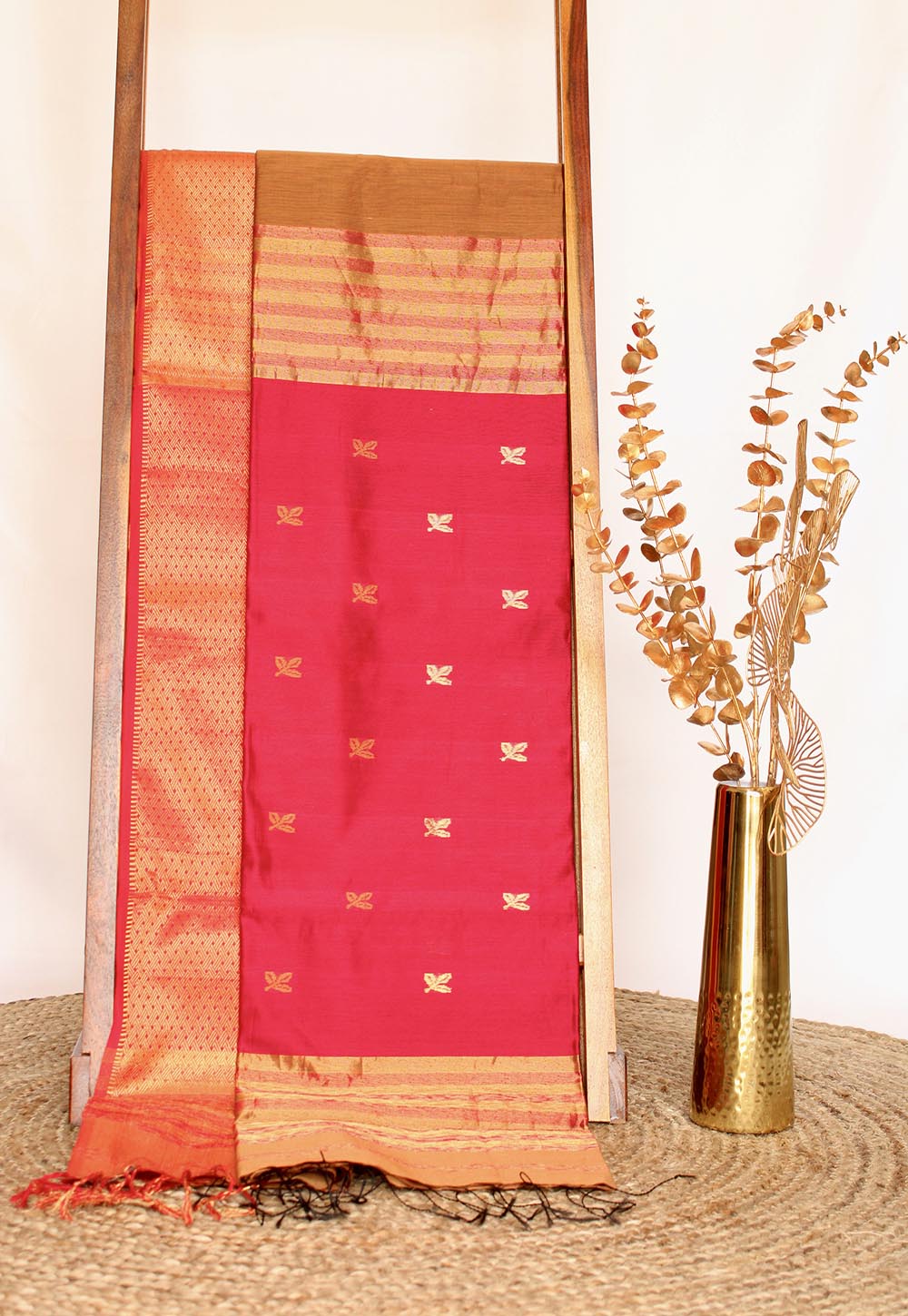 Caramel Maheshwari Saree