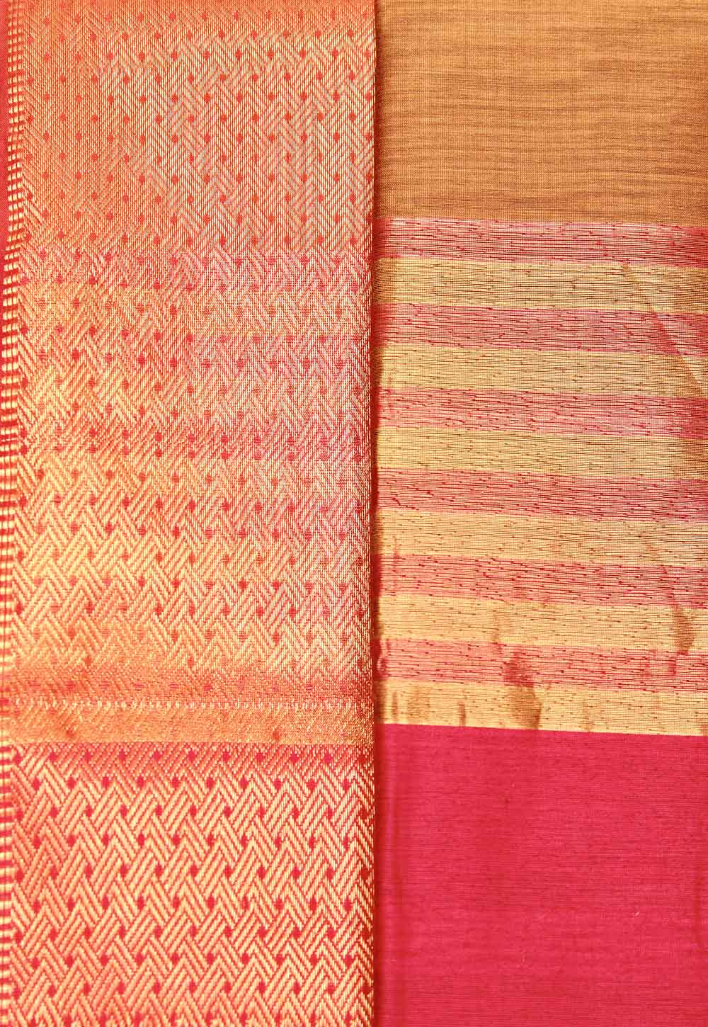 Caramel Maheshwari Saree