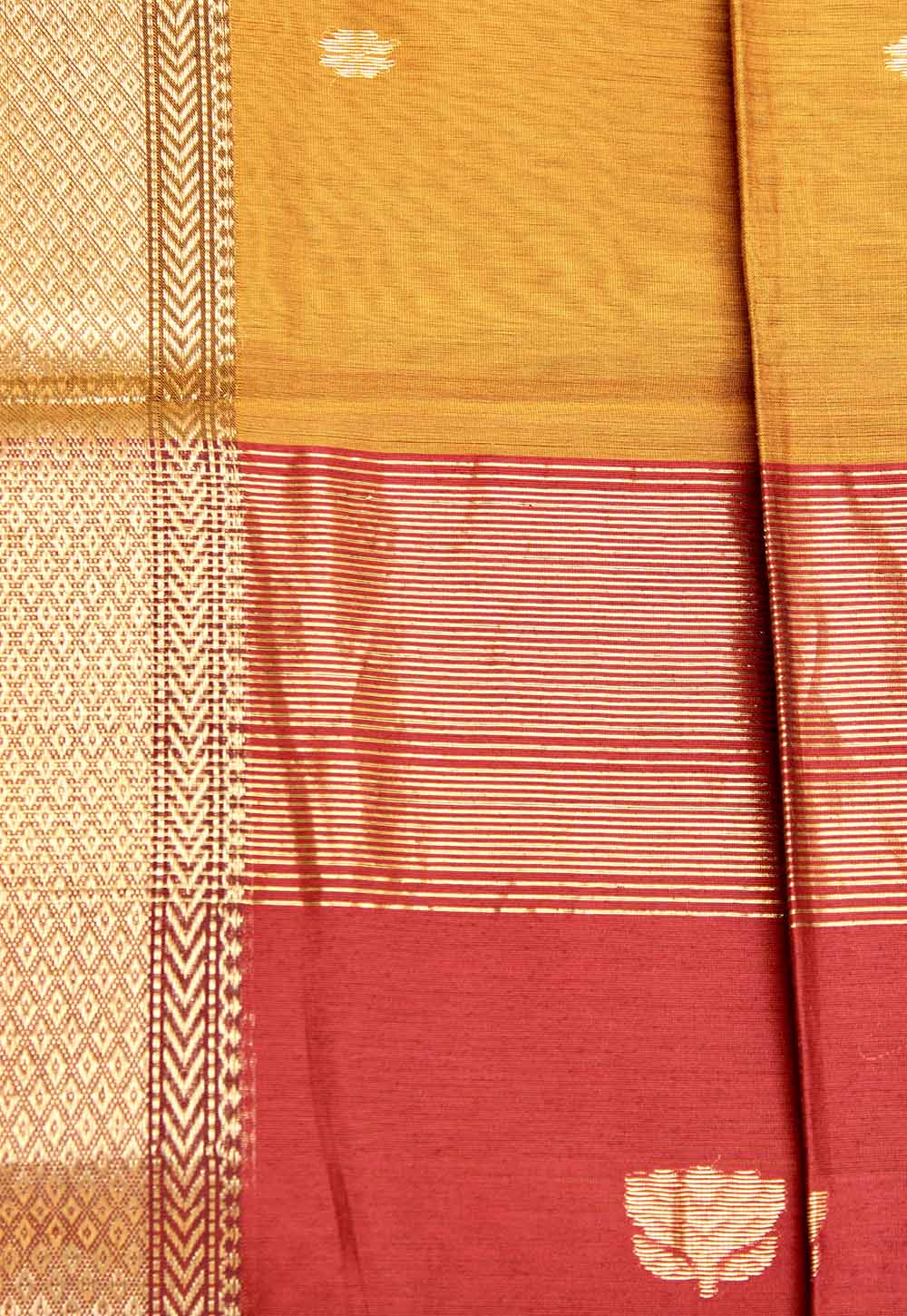 Mustard Maheshwari Saree