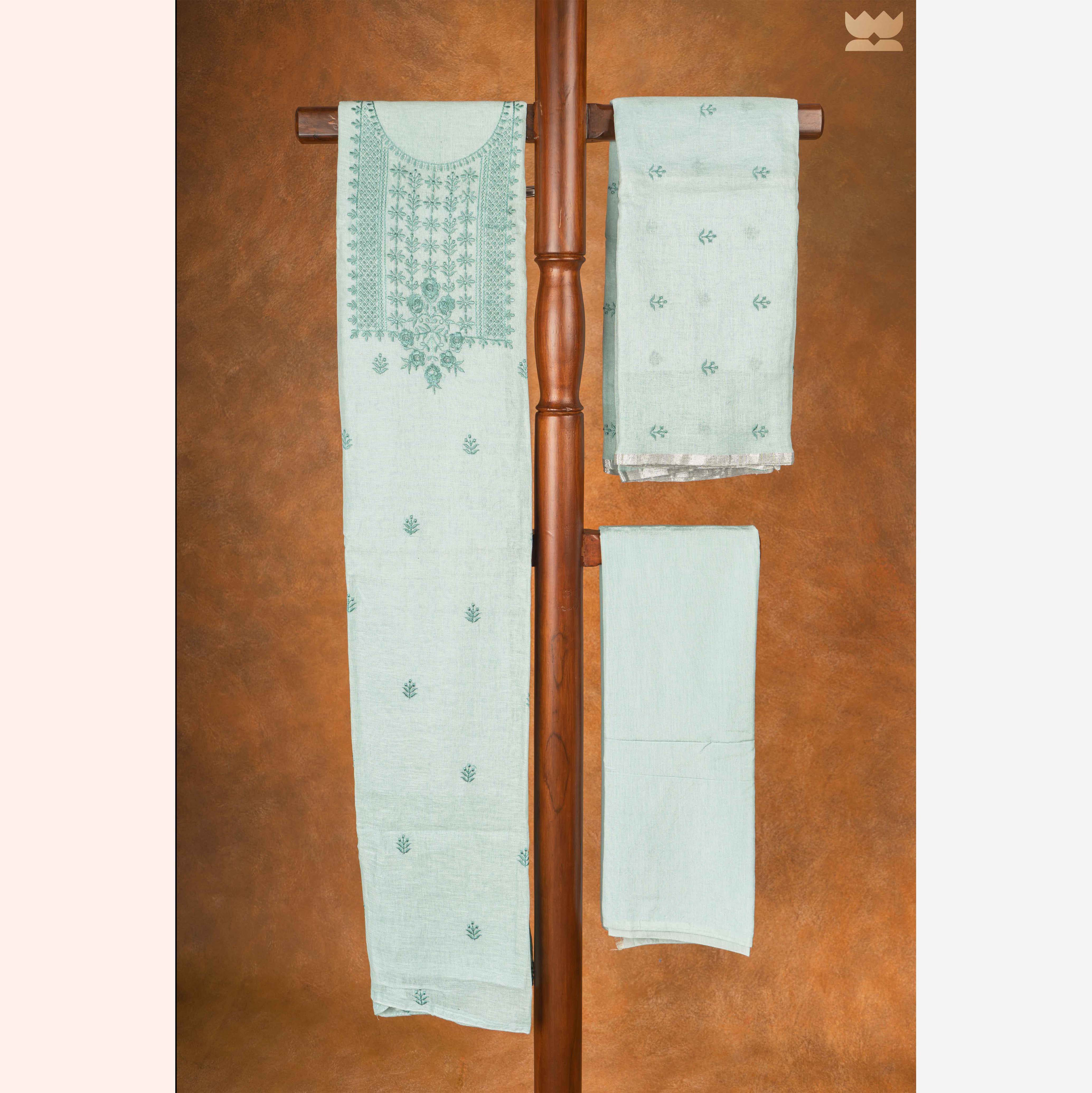 Linen Suit with Handwork Embroidery