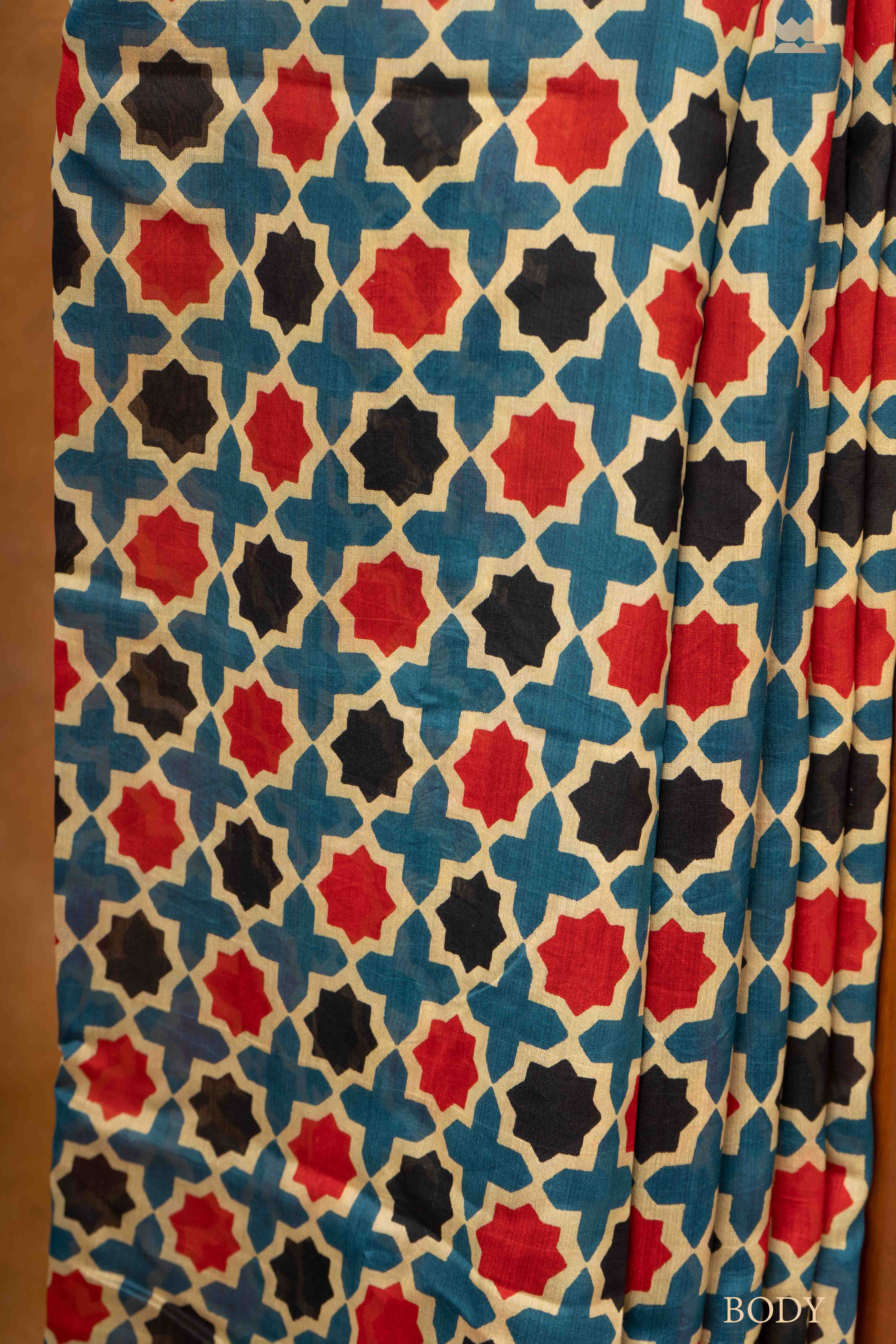 Ajrakh Nomad Chic Chanderi Cotton Sarees