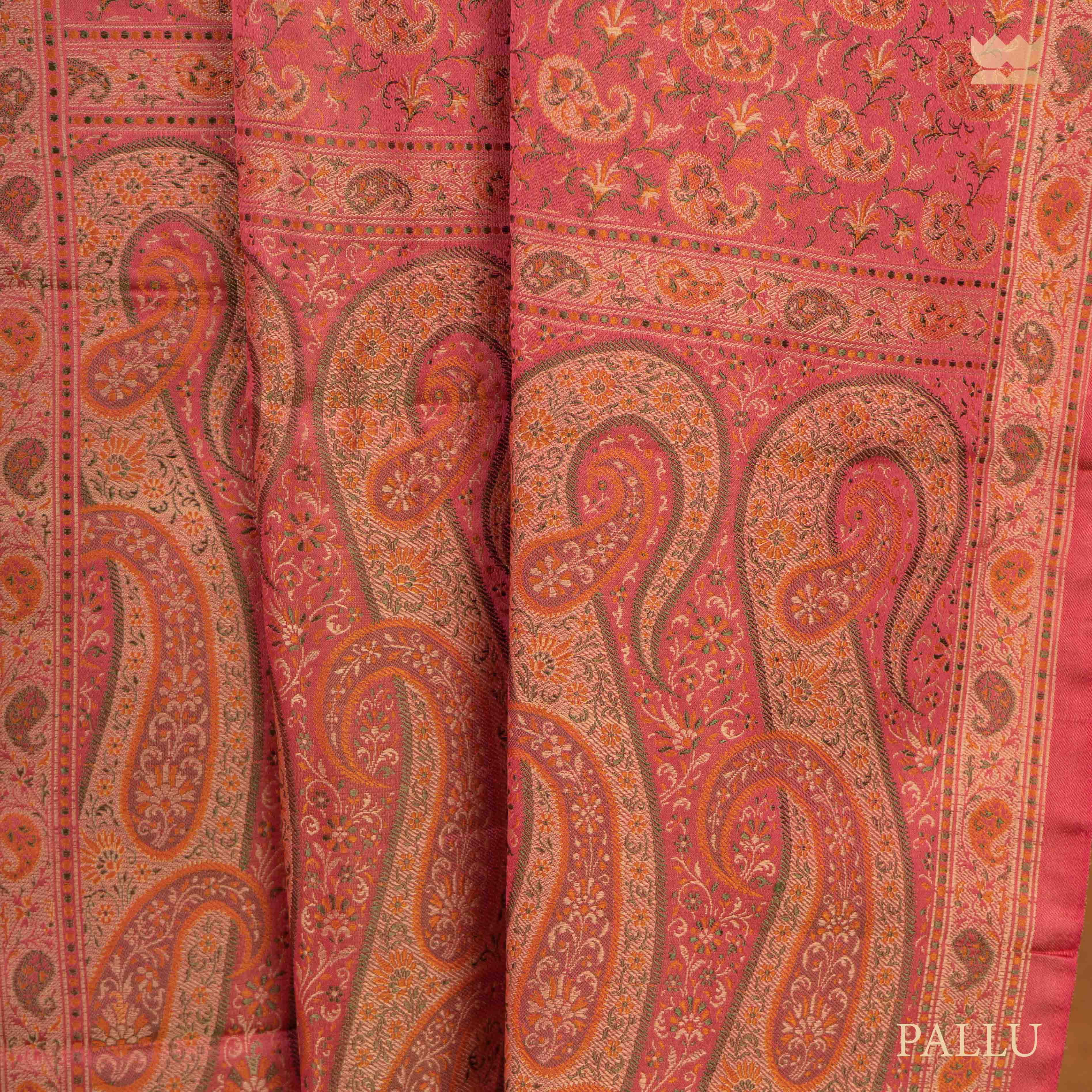 Gulabi Usha Tanchoi Banarasi Silk Saree