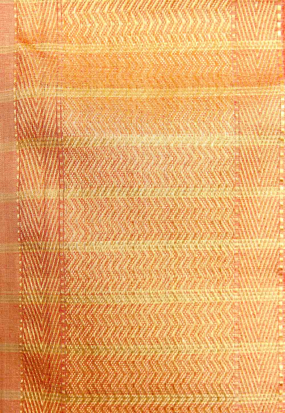 Burnt Sienna Plain Maheshwari Saree with Golden Stripe Pallu