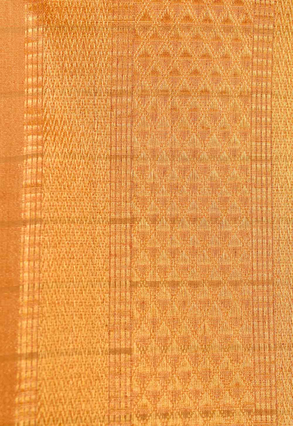 Metallic Sand Plain Maheshwari Saree with Golden Stripe Pallu
